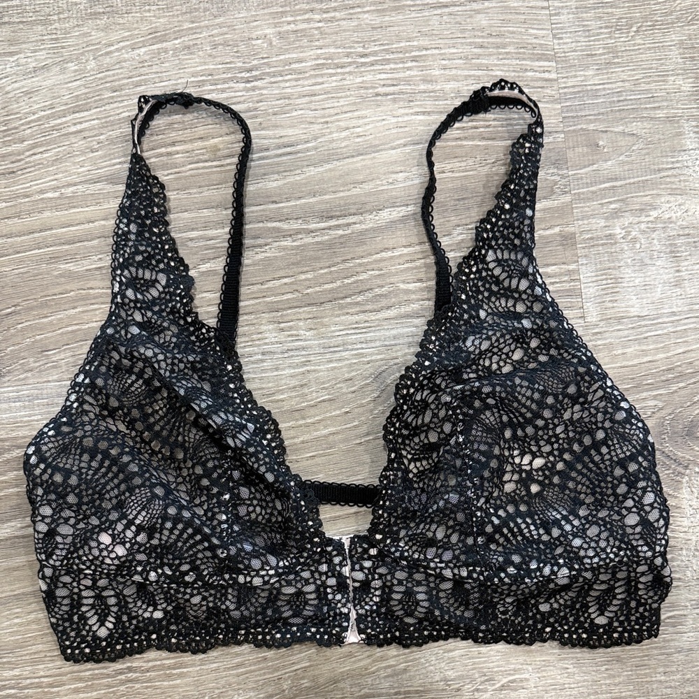 Victoria's Secret Black Crochet Lace Bralette